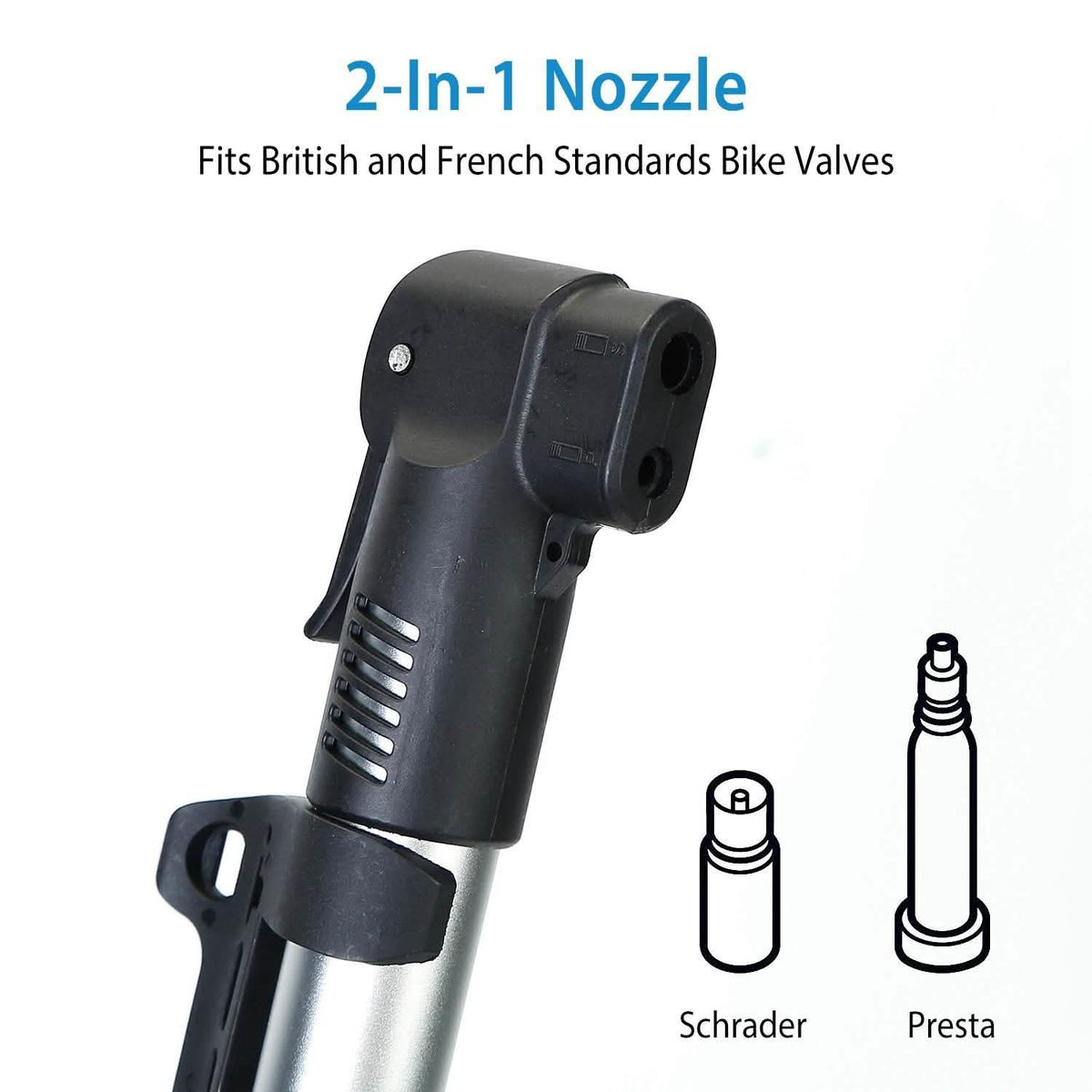 Mini Bike Pump Portable Bicycle Tire Inflator Outdoor Recreation - Tophatter Daily Deals