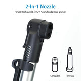 Mini Bike Pump Portable Bicycle Tire Inflator Outdoor Recreation - Tophatter Daily Deals
