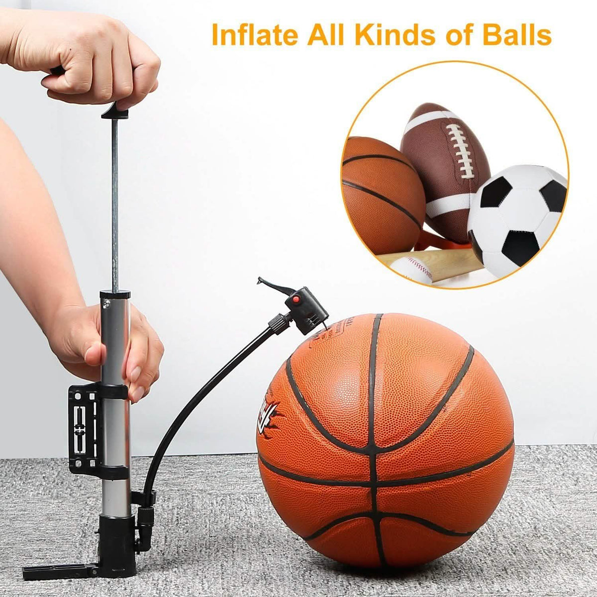 Mini Bike Pump Portable Bicycle Tire Inflator Outdoor Recreation - Tophatter Daily Deals