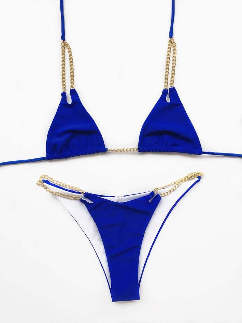 Mini Bikini Tie Dye Swimwear Women Metal Chain Patchwork Bathing suit Triangle Bikinis Women's Swimsuit Women Sparkle Glitter Swimwear Sequin Bikini Shiny String Bra Swimsuit Beach Wear Women's Swimwear - Tophatter Daily Deals