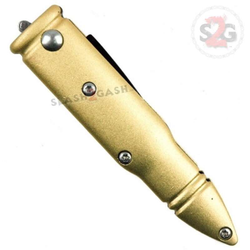 Mini Automatic Bullet Knife Cali Legal Switchblade - Gold Knife-Auto - Tophatter Daily Deals