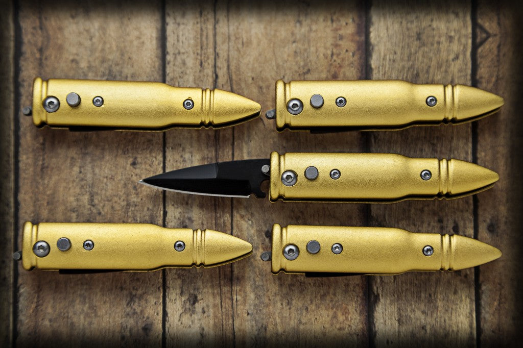 Mini Automatic Bullet Knife Cali Legal Switchblade - Gold Knife-Auto - Tophatter Daily Deals