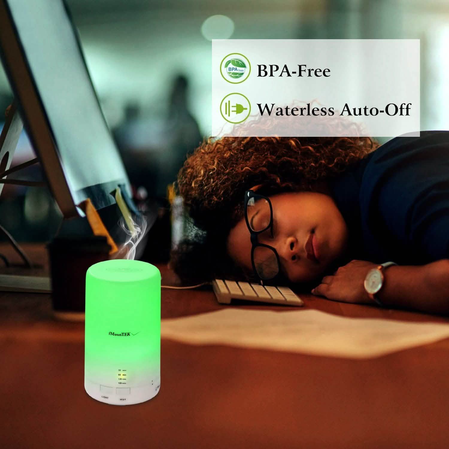 Mini Cool Mist Humidifier with 7 Color LED Lights Health & Wellness - Tophatter Daily Deals