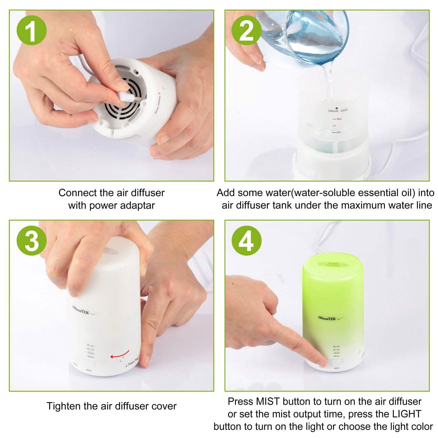 Mini Cool Mist Humidifier with 7 Color LED Lights Health & Wellness - Tophatter Daily Deals