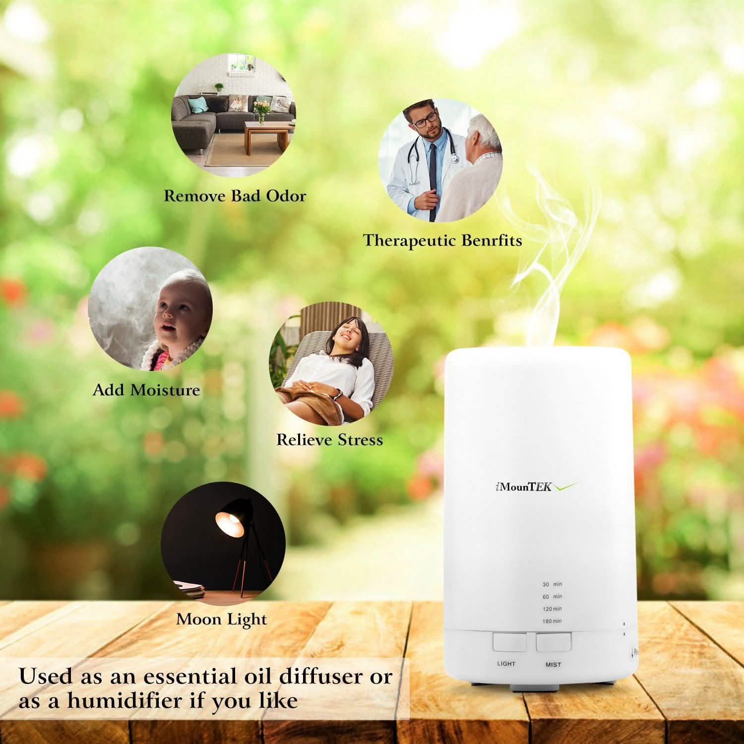 Mini Cool Mist Humidifier with 7 Color LED Lights Health & Wellness - Tophatter Daily Deals