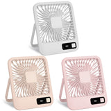 Mini Desktop Cooling Fan Rechargeable Battery Powered with LCD Display Household Appliances - Tophatter Daily Deals