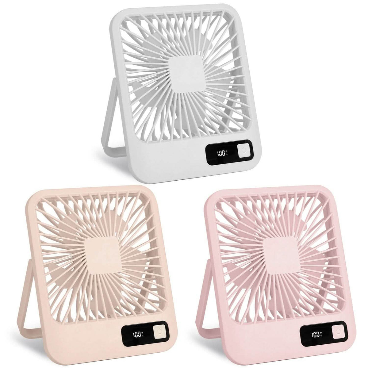 Mini Desktop Cooling Fan Rechargeable Battery Powered with LCD Display Household Appliances - Tophatter Daily Deals