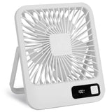 Mini Desktop Cooling Fan Rechargeable Battery Powered with LCD Display Household Appliances - Tophatter Daily Deals