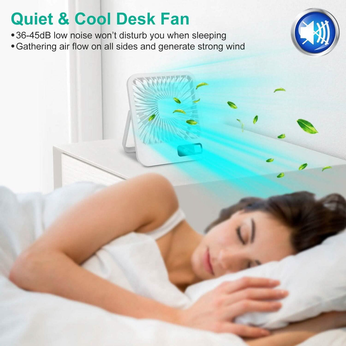 Mini Desktop Cooling Fan Rechargeable Battery Powered with LCD Display Household Appliances - Tophatter Daily Deals