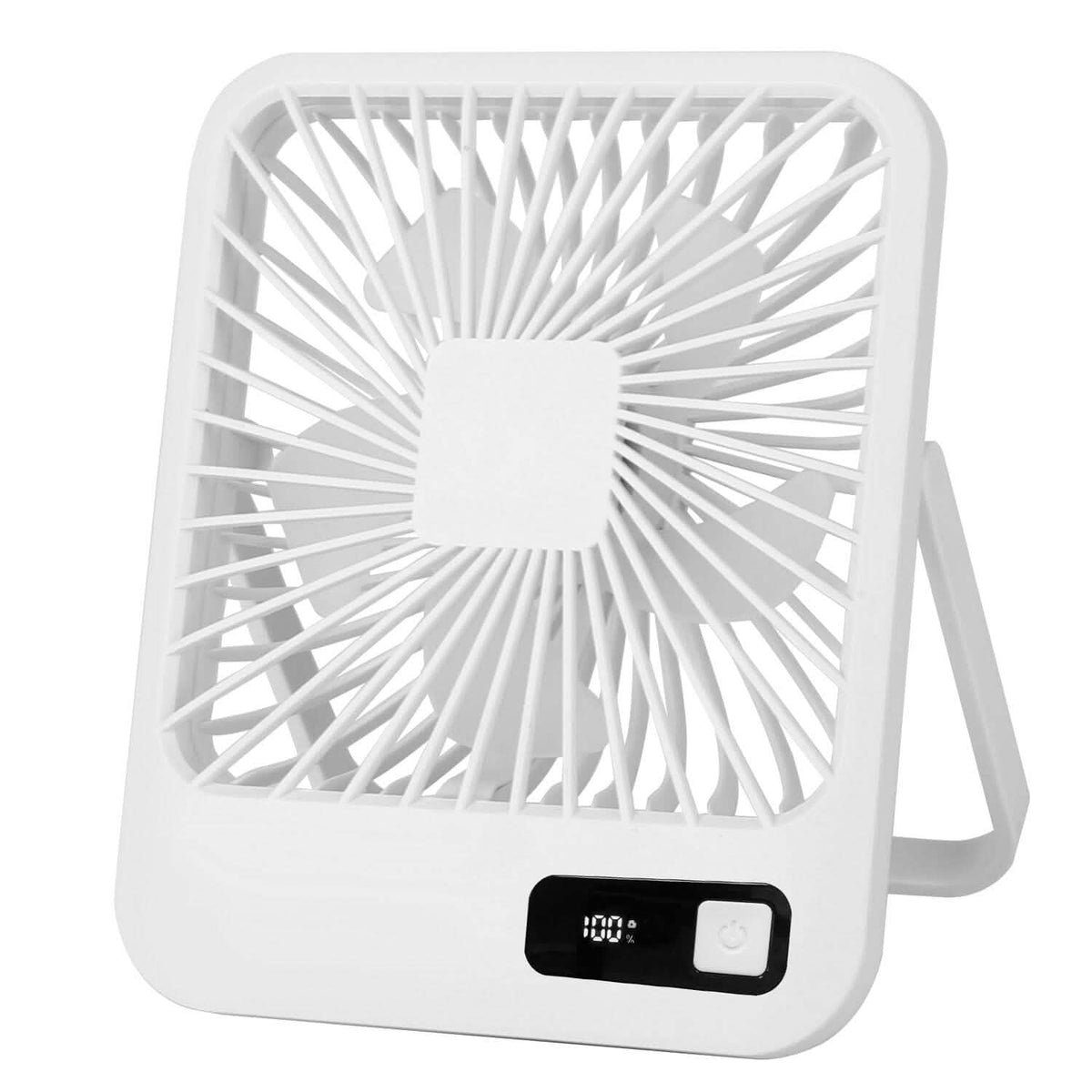 Mini Desktop Cooling Fan Rechargeable Battery Powered with LCD Display Household Appliances - Tophatter Daily Deals