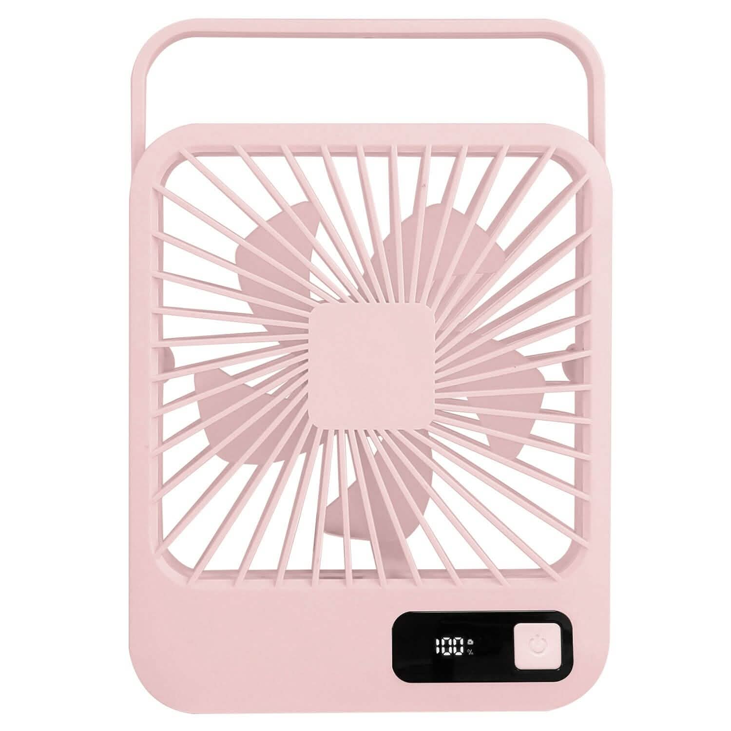 Mini Desktop Cooling Fan Rechargeable Battery Powered with LCD Display Pink Everything Else - Tophatter Daily Deals