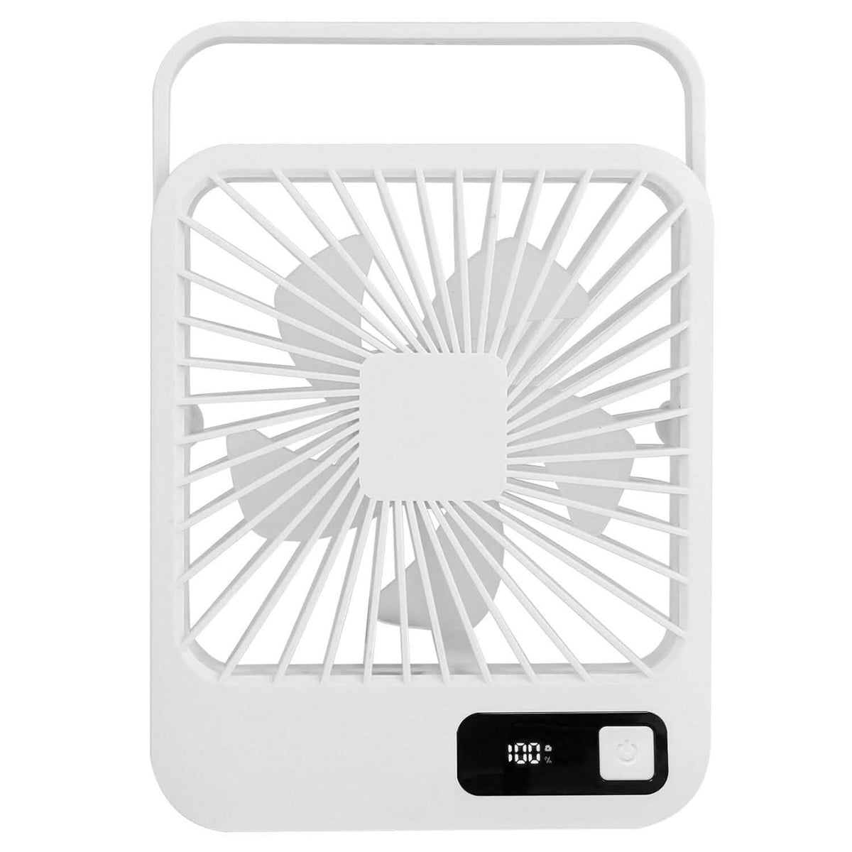 Mini Desktop Cooling Fan Rechargeable Battery Powered with LCD Display White Everything Else - Tophatter Daily Deals
