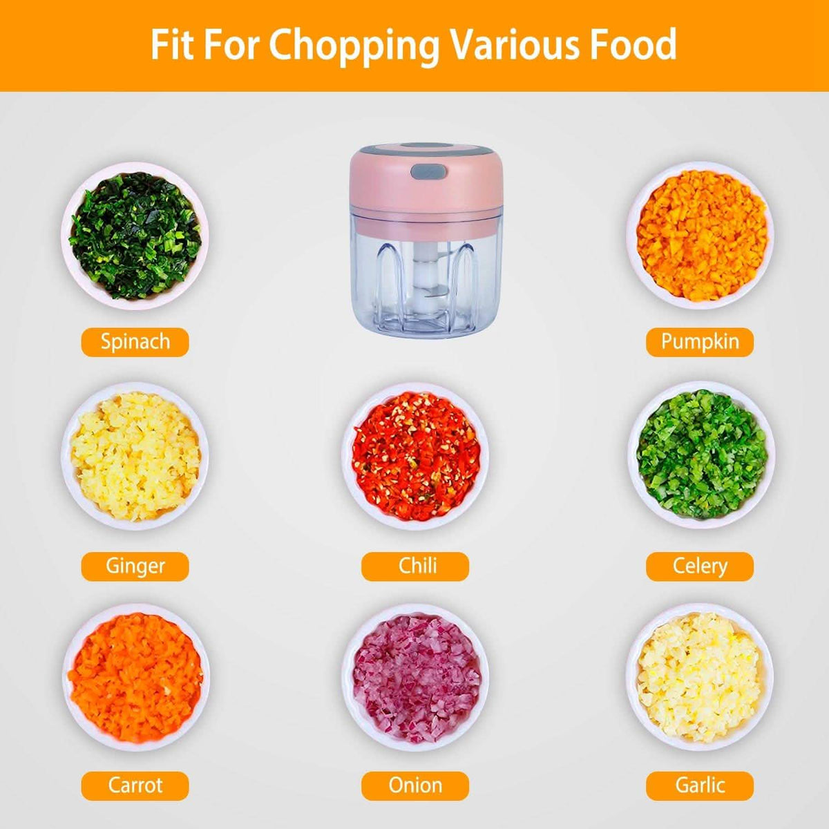 Mini Electric Cordless Garlic Chopper Kitchen Tools & Gadgets - Tophatter Daily Deals