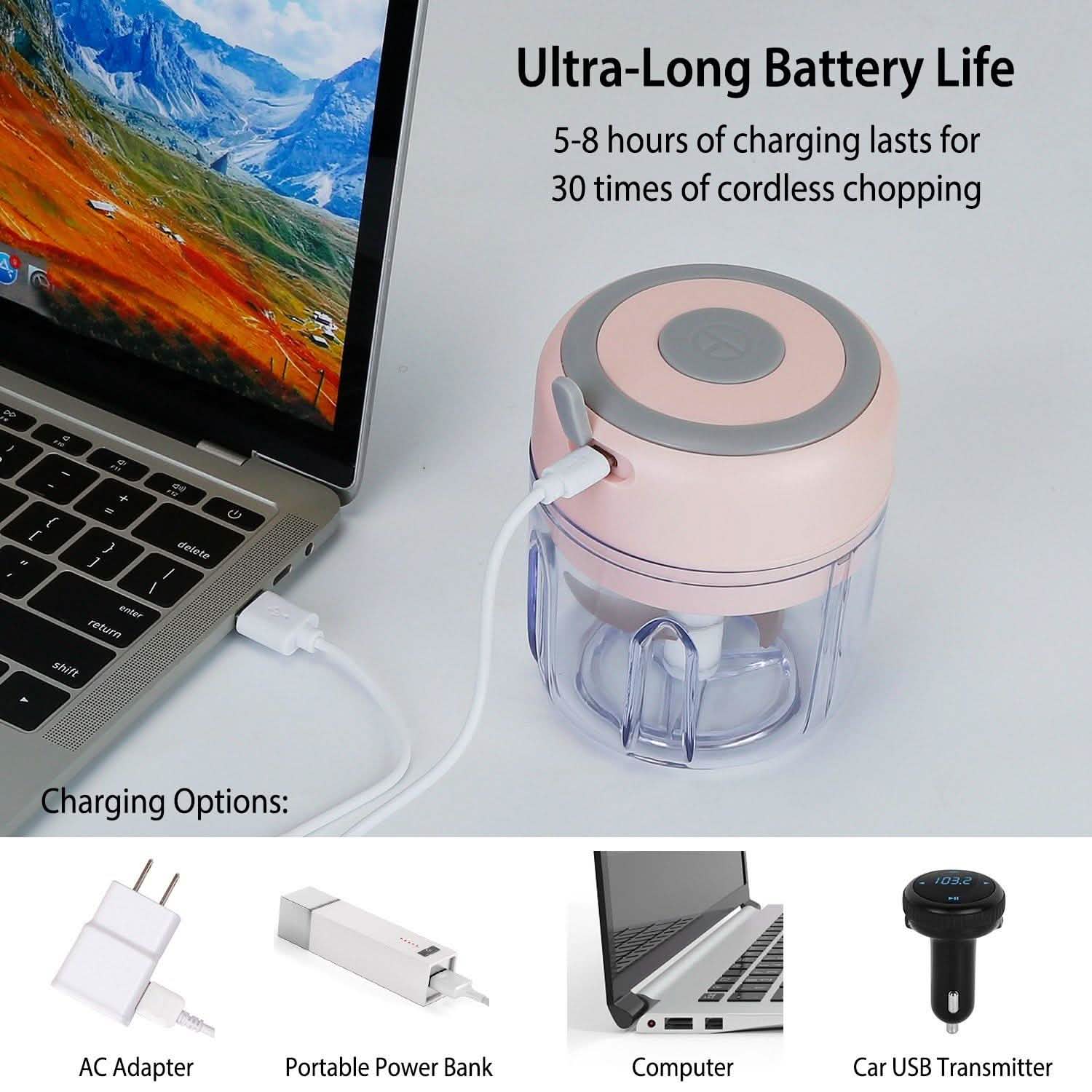 Mini Electric Cordless Garlic Chopper Kitchen Tools & Gadgets - Tophatter Daily Deals