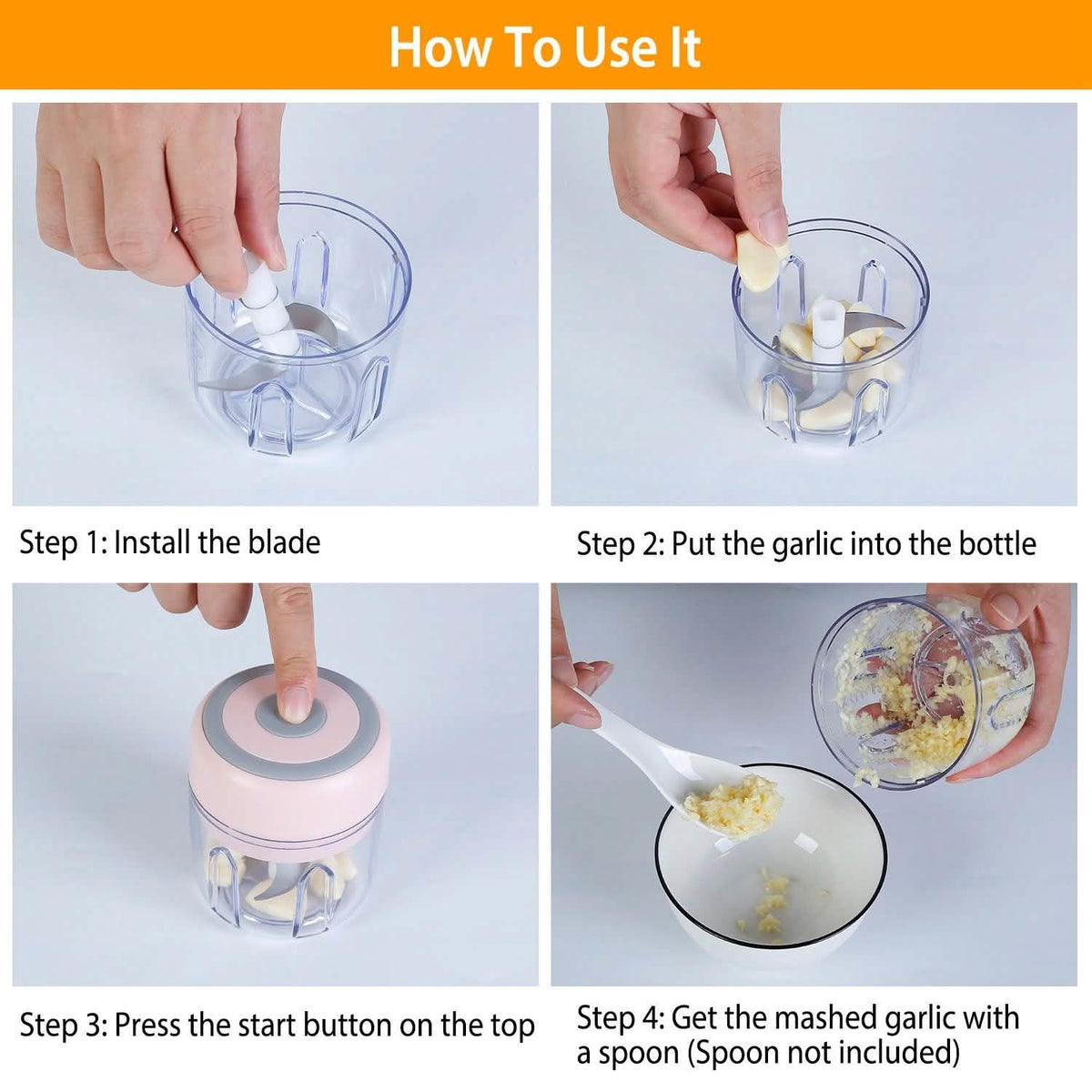 Mini Electric Cordless Garlic Chopper Kitchen Tools & Gadgets - Tophatter Daily Deals
