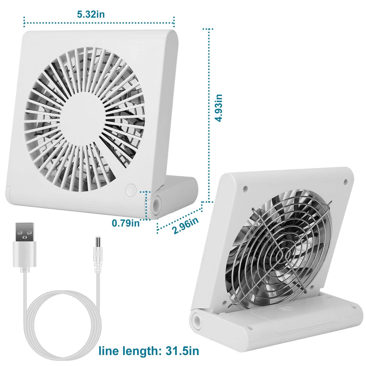 Mini Electric Desk Fan USB Rechargeable Household Appliances - Tophatter Daily Deals