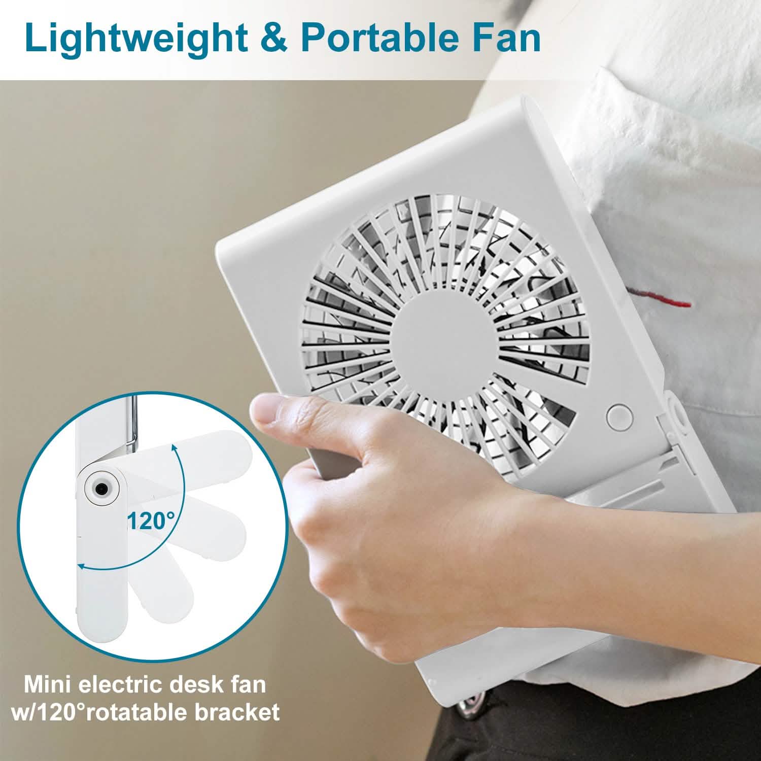 Mini Electric Desk Fan USB Rechargeable Household Appliances - Tophatter Daily Deals