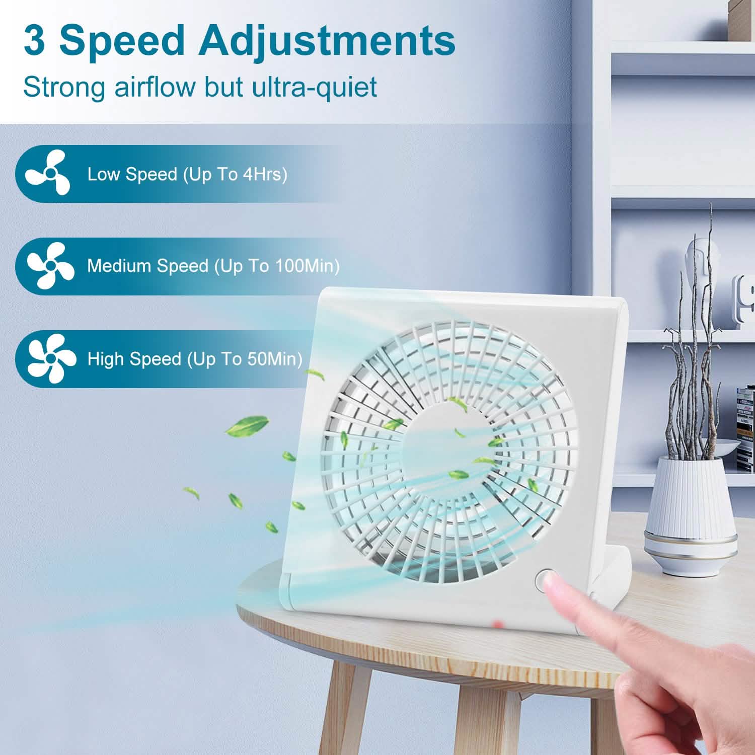 Mini Electric Desk Fan USB Rechargeable Household Appliances - Tophatter Daily Deals