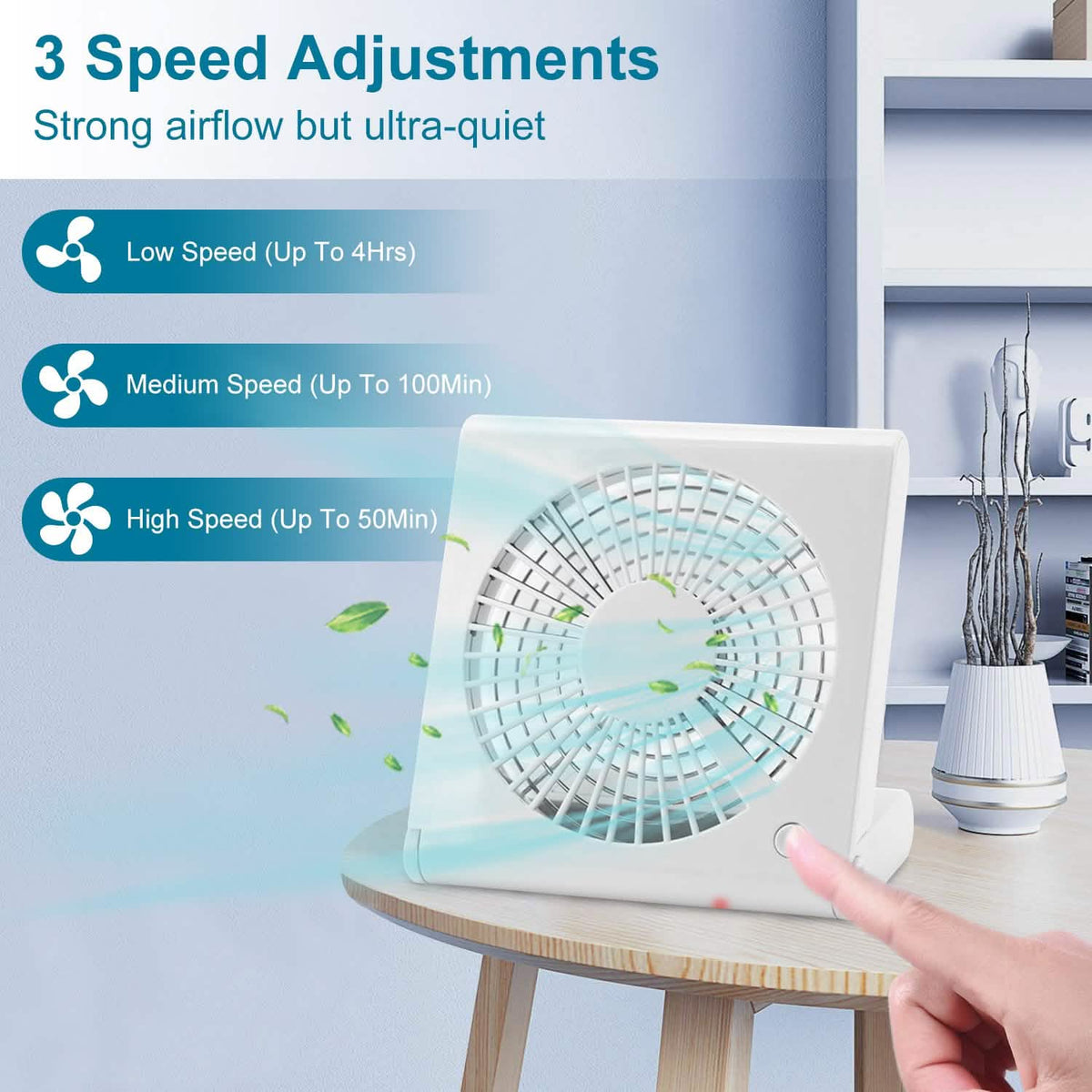 Mini Electric Desk Fan USB Rechargeable Household Appliances - Tophatter Daily Deals