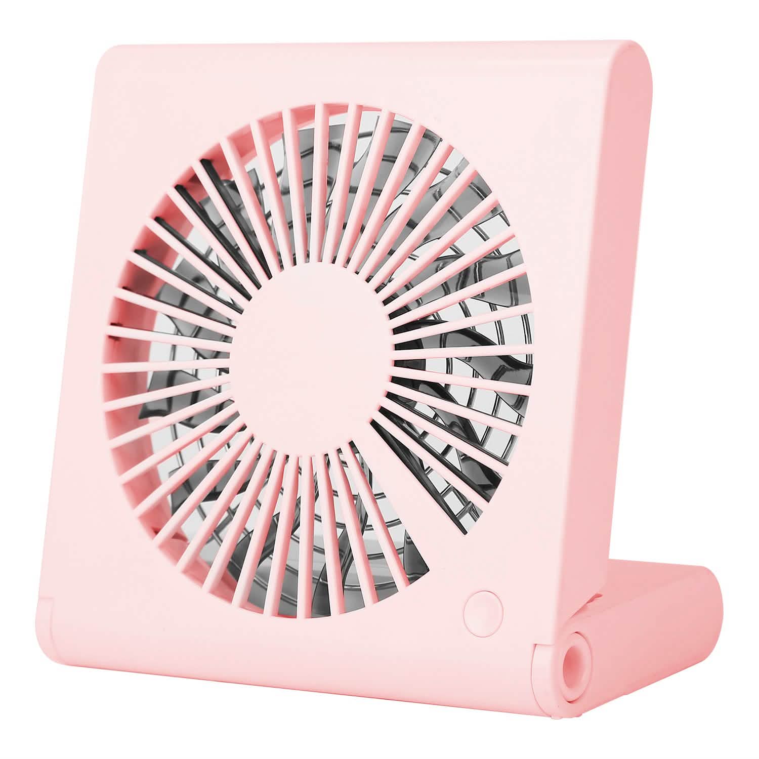 Mini Electric Desk Fan USB Rechargeable Pink Household Appliances - Tophatter Daily Deals