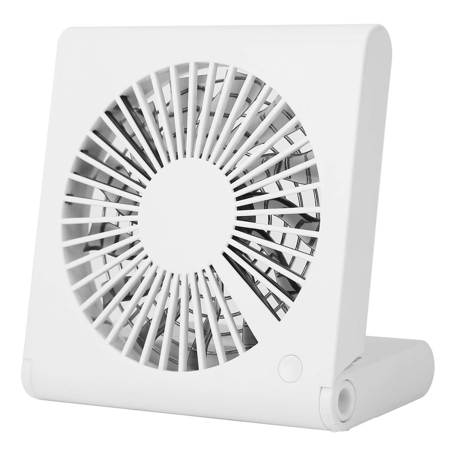 Mini Electric Desk Fan USB Rechargeable White Household Appliances - Tophatter Daily Deals