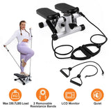 Mini Fitness Stepper with 2 Resistance Bands LCD Monitor Fitness & Exercise - Tophatter Daily Deals