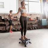 Mini Fitness Stepper with 2 Resistance Bands LCD Monitor Fitness & Exercise - Tophatter Daily Deals