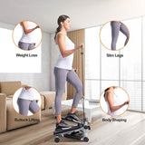 Mini Fitness Stepper with 2 Resistance Bands LCD Monitor Fitness & Exercise - Tophatter Daily Deals