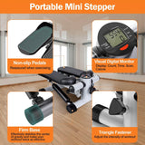 Mini Fitness Stepper with 2 Resistance Bands LCD Monitor Fitness & Exercise - Tophatter Daily Deals