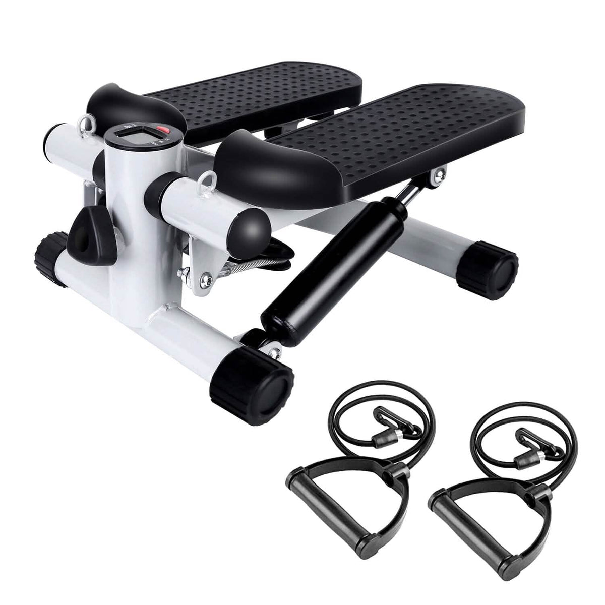 Mini Fitness Stepper with 2 Resistance Bands LCD Monitor Fitness & Exercise - Tophatter Daily Deals