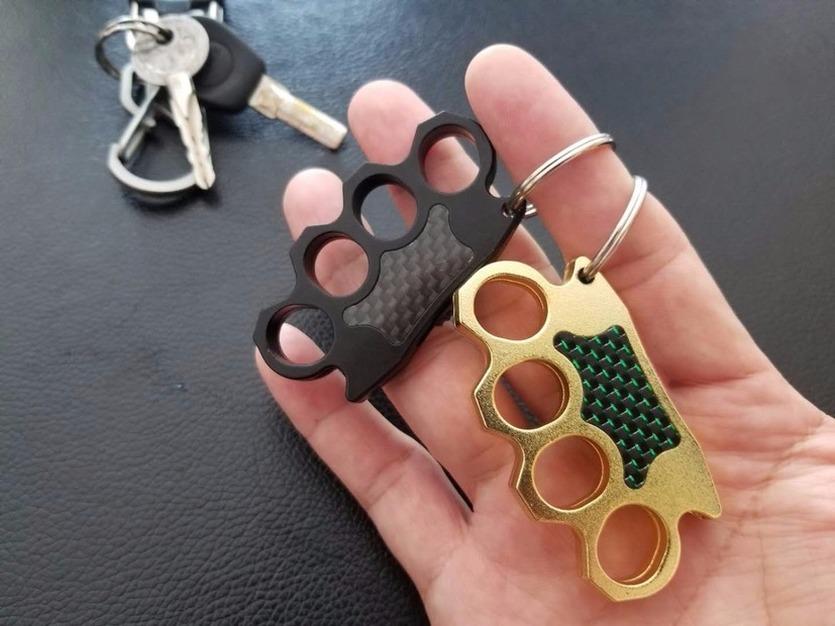 Mini Knuckle OTF Key Chain Knife Small Automatic Switchblade - Carbon Fiber Knife-OTF - Tophatter Daily Deals