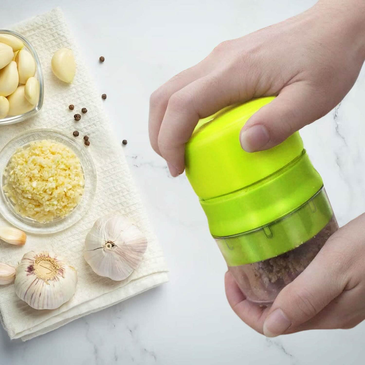 Mini Manual Food Chopper Dicer, Presser Mincer Kitchen Tool Kitchen Tools & Gadgets - Tophatter Daily Deals