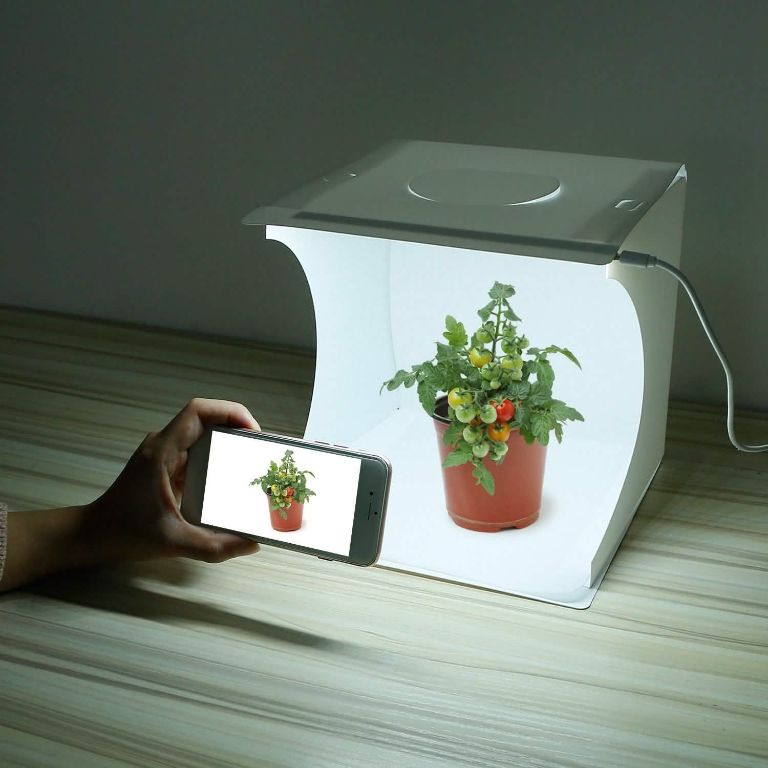 Mini Photo Studio Box Photography with 6 Color Backdrops Cameras & Drones - Tophatter Daily Deals