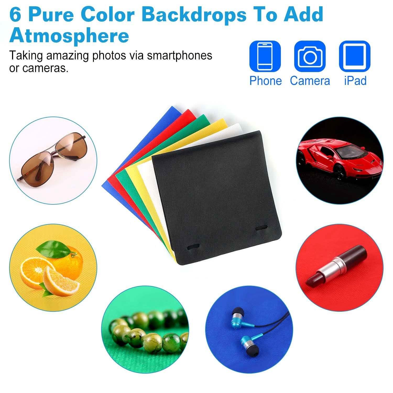 Mini Photo Studio Box Photography with 6 Color Backdrops – Tophatter's Inc.