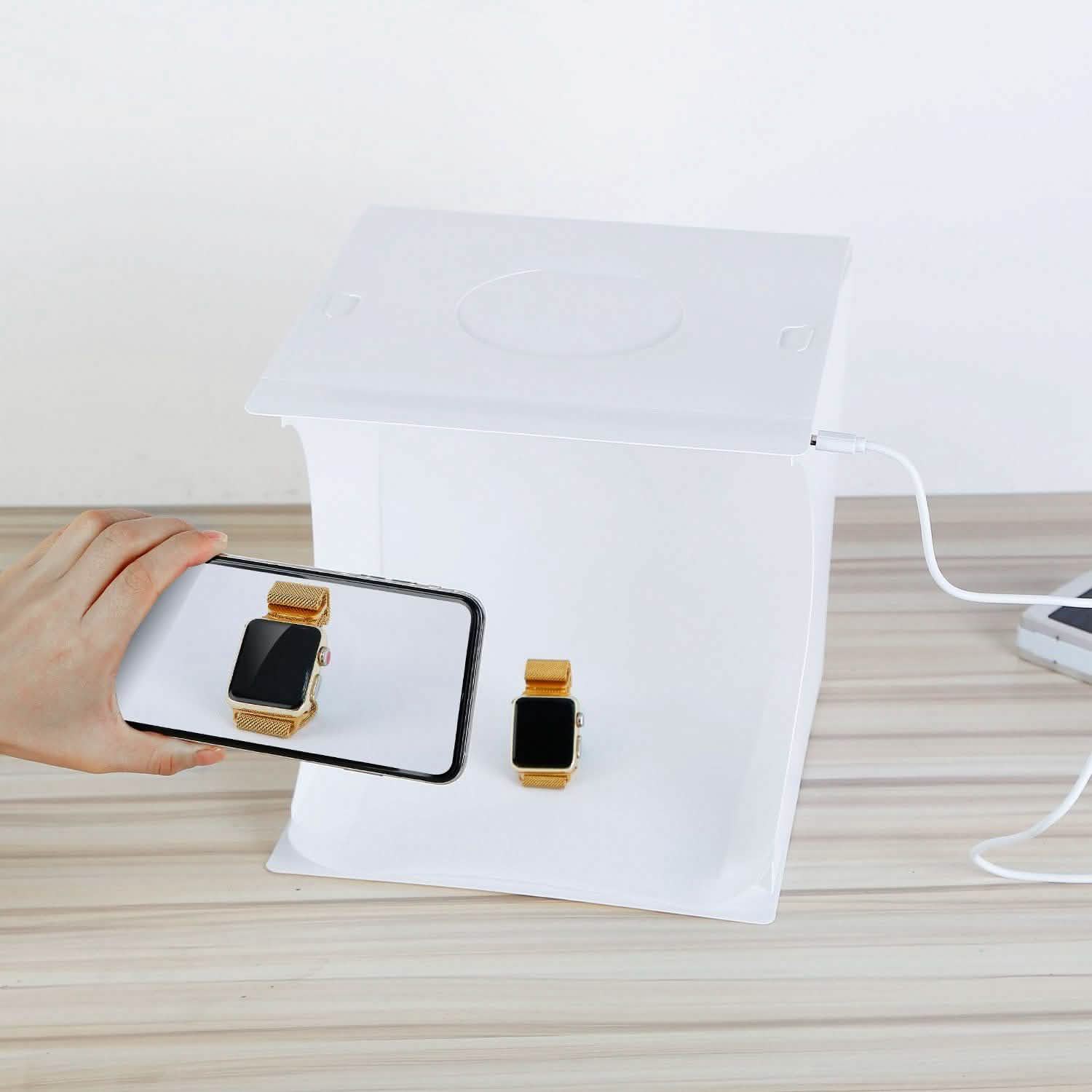 Mini Photo Studio Box Photography with 6 Color Backdrops Cameras & Drones - Tophatter Daily Deals