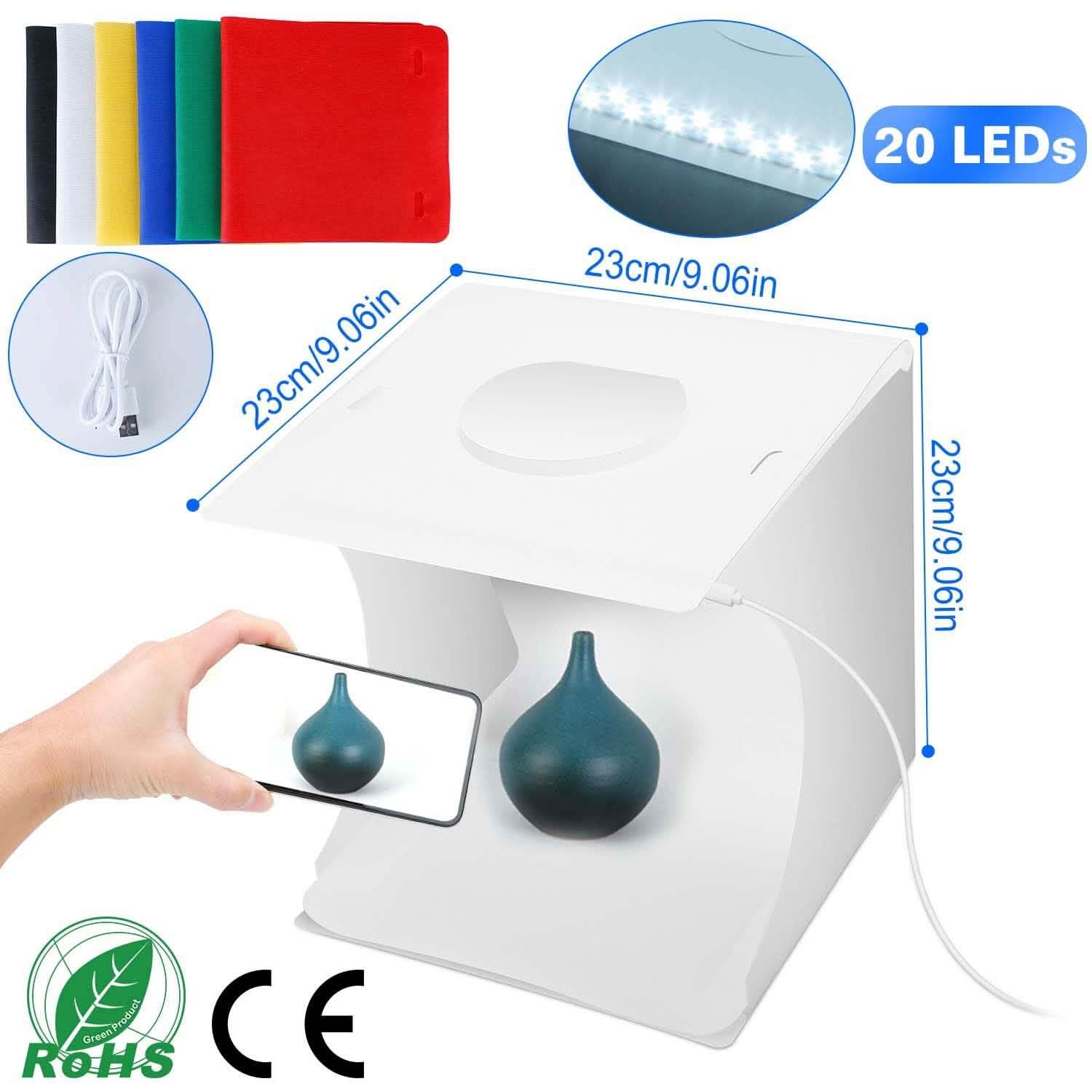 Mini Photo Studio Box Photography with 6 Color Backdrops Cameras & Drones - Tophatter Daily Deals