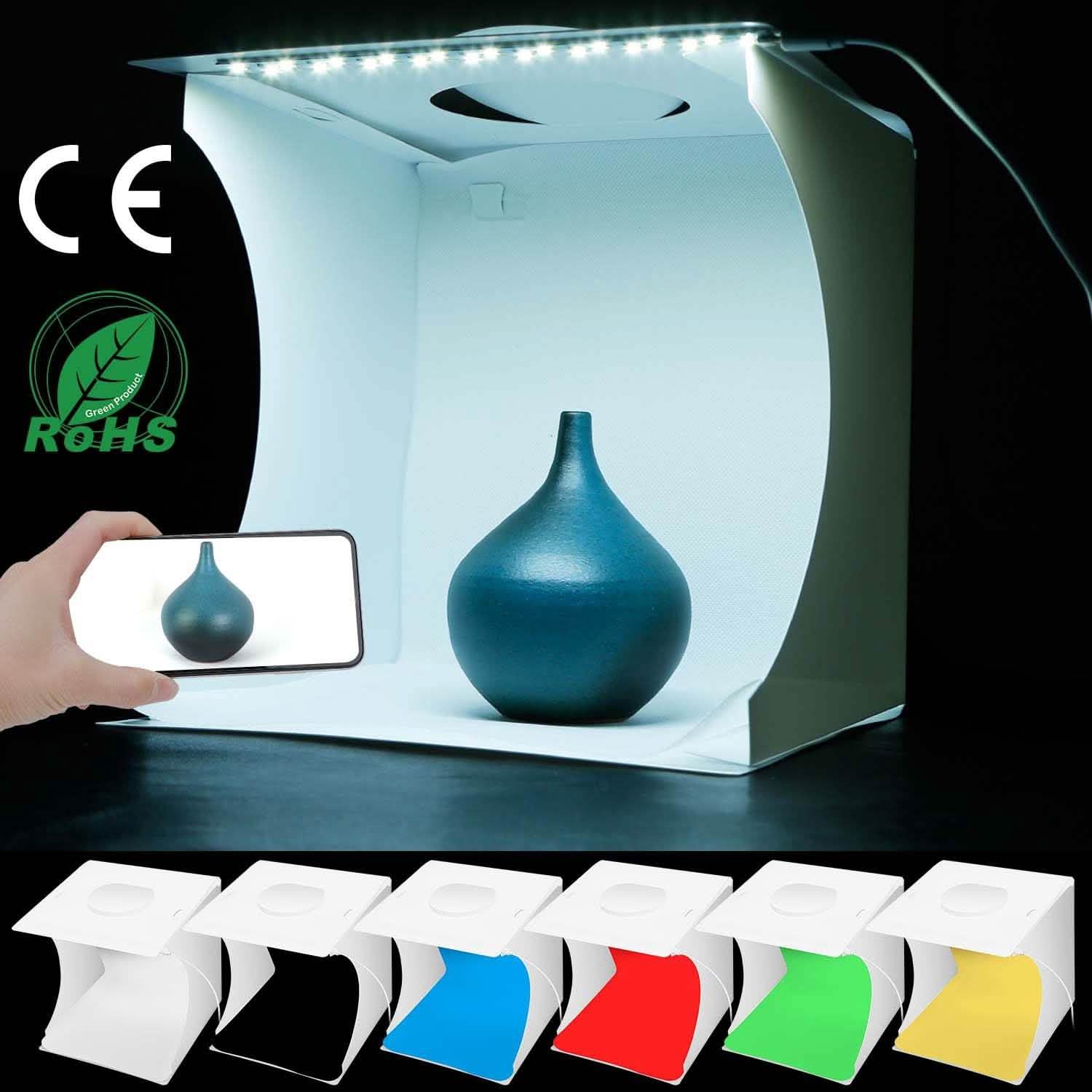 Mini Photo Studio Box Photography with 6 Color Backdrops Cameras & Drones - Tophatter Daily Deals