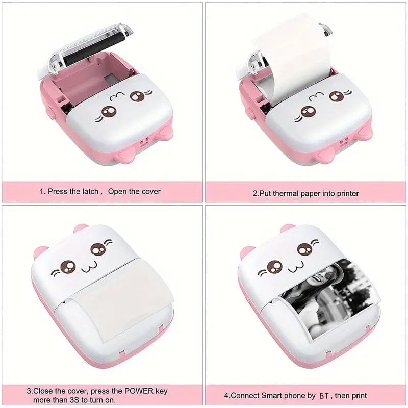 Mini Pocket Wireless BT Thermal Inkless Printer for Smartphones Portable Printer - Tophatter Daily Deals