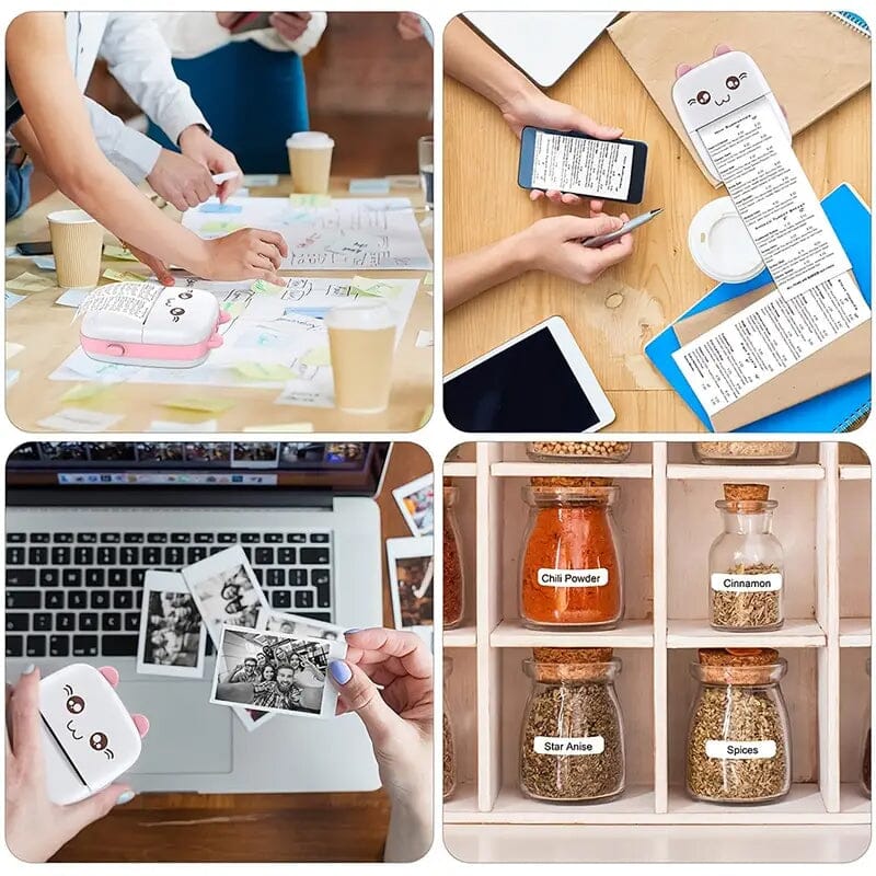 Mini Pocket Wireless BT Thermal Inkless Printer for Smartphones Portable Printer - Tophatter Daily Deals