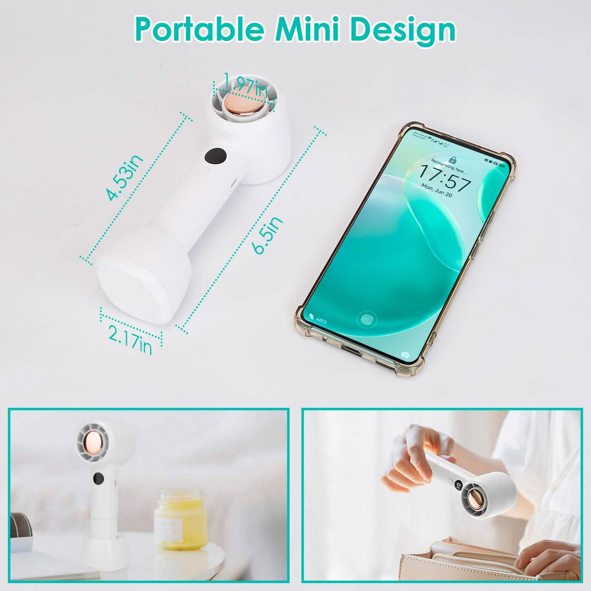 Mini Portable USB Rechargeable Handheld Cooling Fan Household Appliances - Tophatter Daily Deals