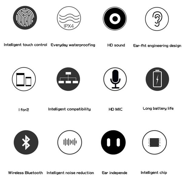 Mini True Wireless Earbuds TWS Touch Control Bluetooth 5.0 Headphone In-Ear Headphones - Tophatter Daily Deals