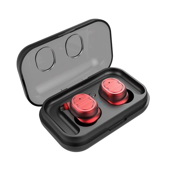 Mini True Wireless Earbuds TWS Touch Control Bluetooth 5.0 Headphone Red In-Ear Headphones - Tophatter Daily Deals