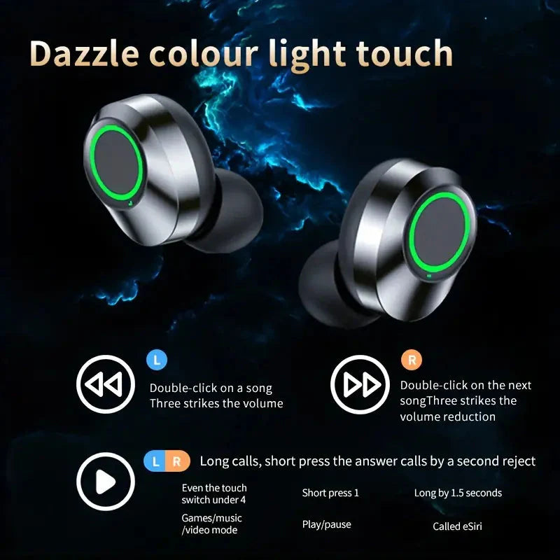 Mini Wireless Earbuds with Digital Display - True Wireless Stereo Earphones In-Ear Headphones - Tophatter Daily Deals