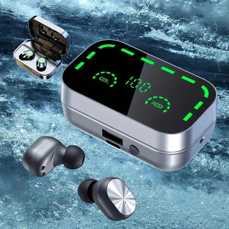Mini Wireless Earbuds with Digital Display - True Wireless Stereo Earphones In-Ear Headphones - Tophatter Daily Deals