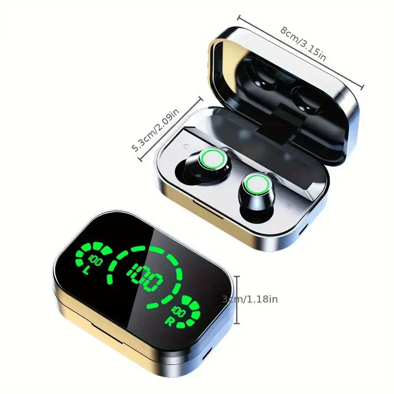 Mini Wireless Earbuds with Digital Display - True Wireless Stereo Earphones In-Ear Headphones - Tophatter Daily Deals