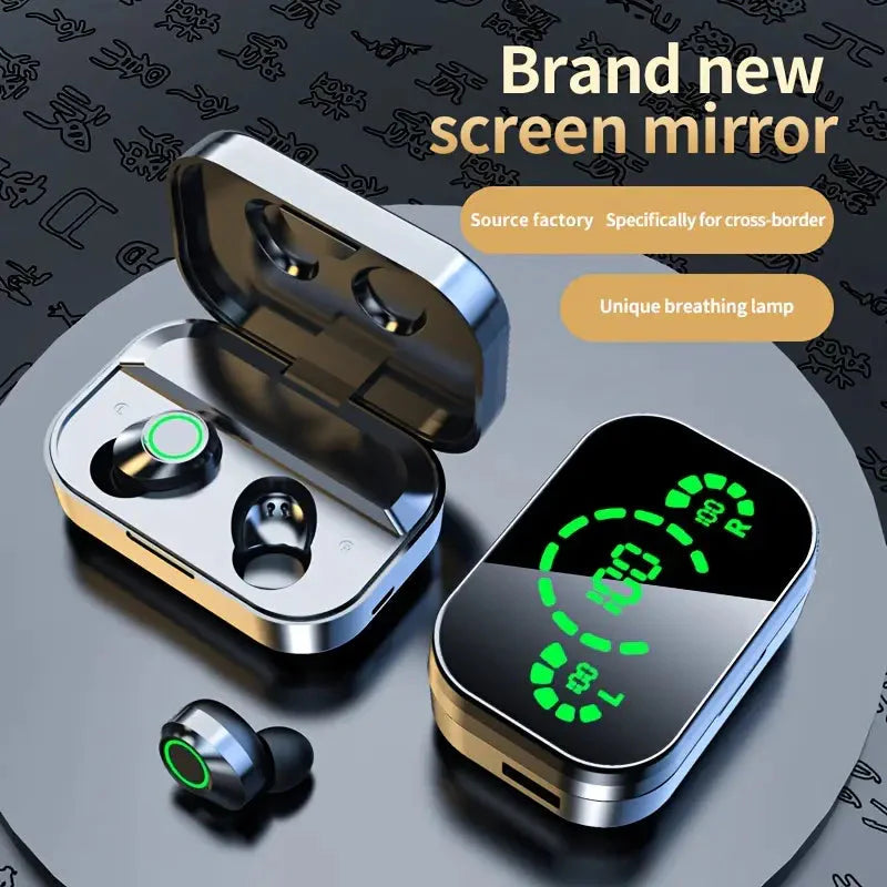 Mini Wireless Earbuds with Digital Display - True Wireless Stereo Earphones In-Ear Headphones - Tophatter Daily Deals