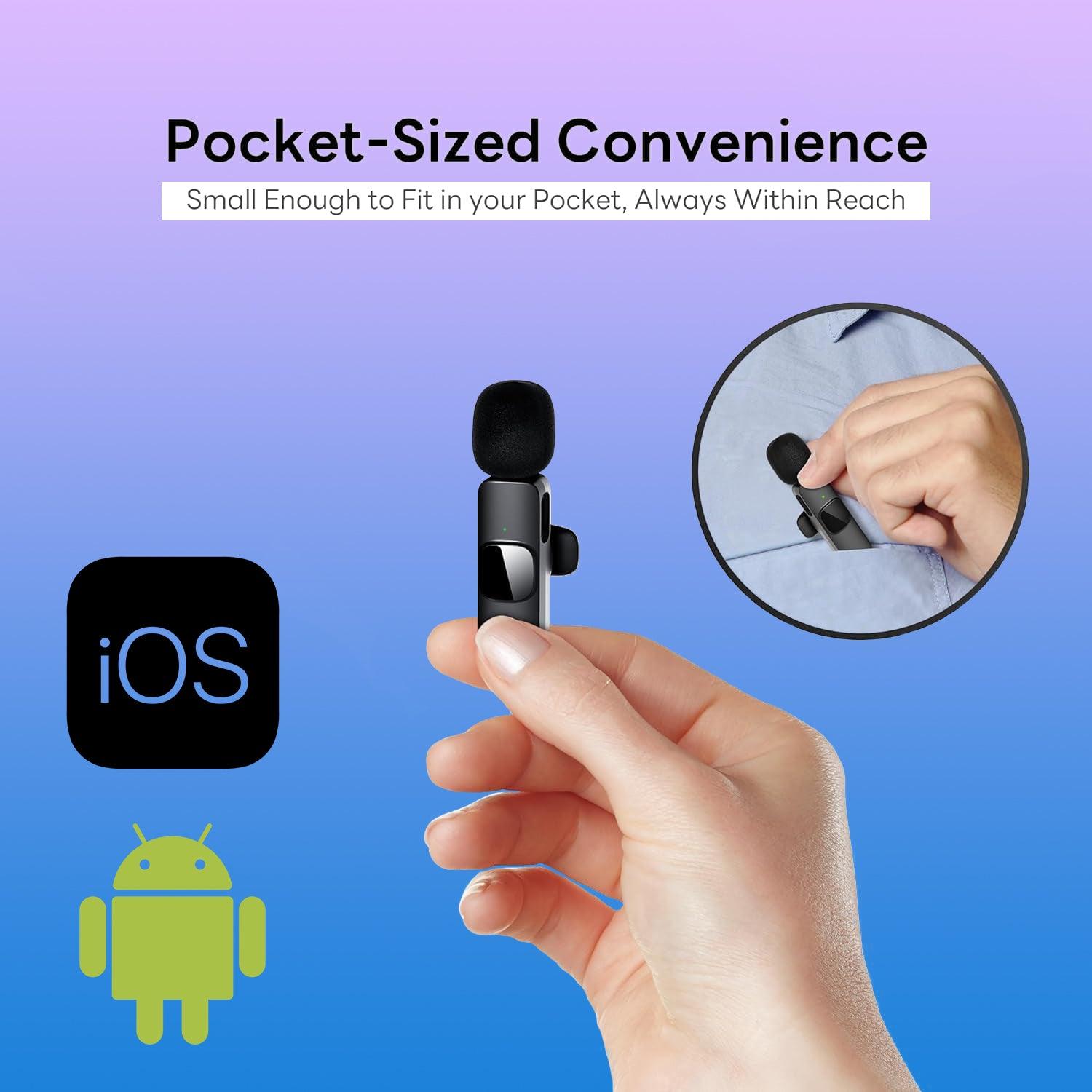 Wireless Mini Microphone - Lavalier Microphone Mic Phone For iPhone Type C Recording Vlog Accessories - Tophatter Daily Deals