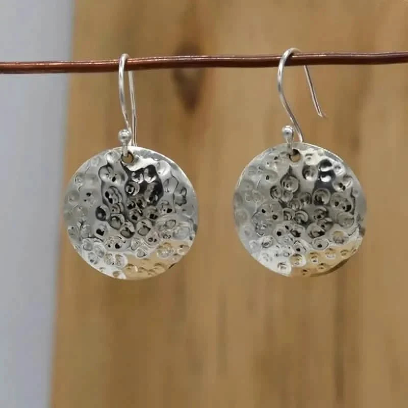 Minimalist Concave and Convex Small Round Earrings Silver Earrings - Tophatter Daily Deals