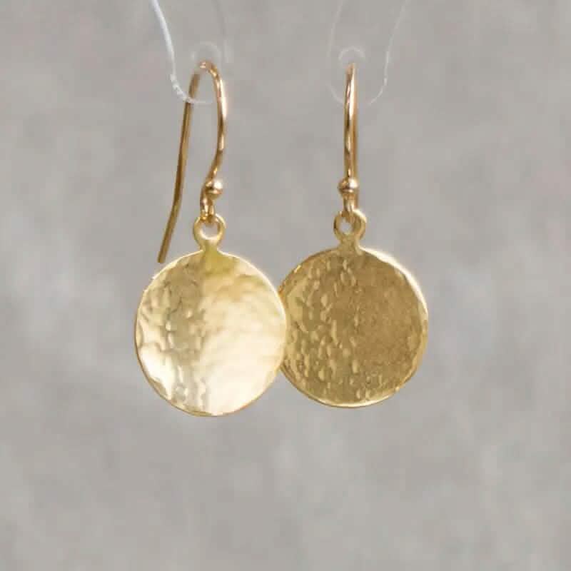 Minimalist Concave and Convex Small Round Earrings Gold Earrings - Tophatter Daily Deals
