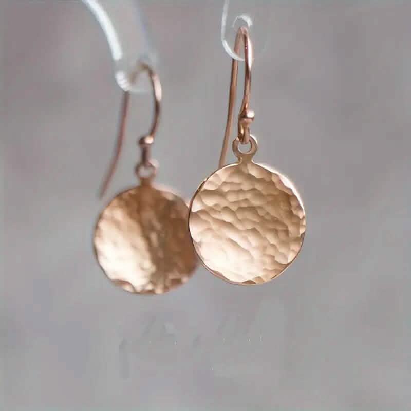 Minimalist Concave and Convex Small Round Earrings Rose Gold Earrings - Tophatter Daily Deals